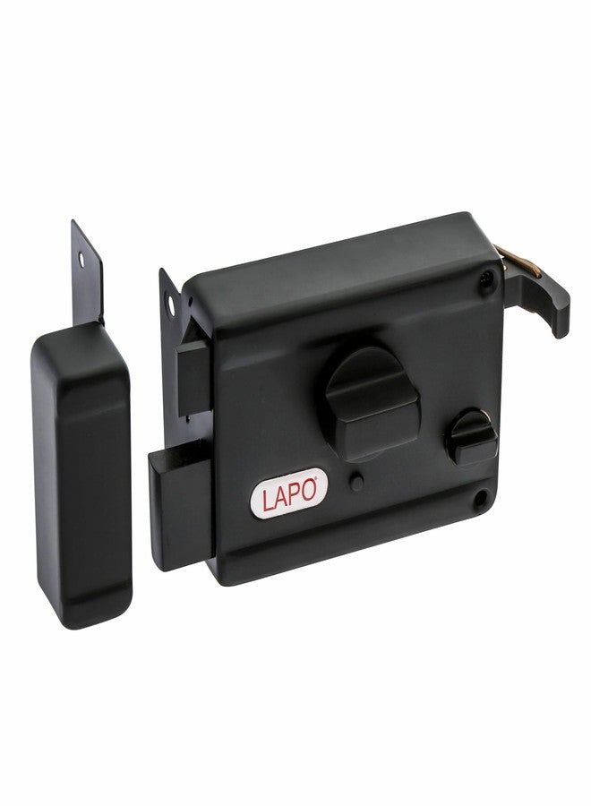 LAPO قفل حافة LAPO، مناسب للأبواب الرئيسية وأبواب الأمان، قفل مزلاج مزدوج شديد التحمل، مناسب للأبواب المفردة والمنزلقة وأبواب البوابات، لون أسود، 3 مفاتيح، مقبض قابل للعكس، ضمان 3 سنوات - Image 1